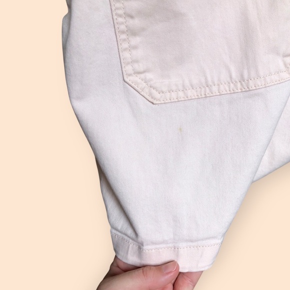 Levi’s Utility Tie Waist Romper Shorts One Piece Light Pink Button Front Women M - Picture 13 of 16